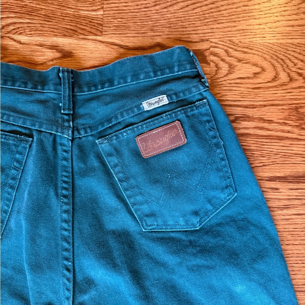 Wrangler vintage cut off Teal Jeans
